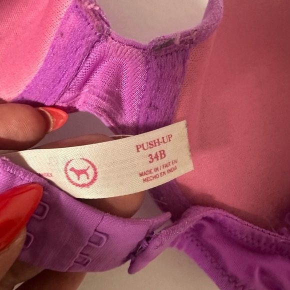 PINK Victoria's Secret Vibrant Purple Push-Up Bra Size 34b - Picture 4 of 4